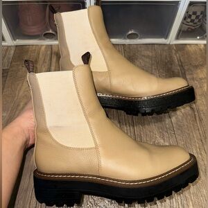 Sam Edelman lug boots, color: sesame, size 7.5 W